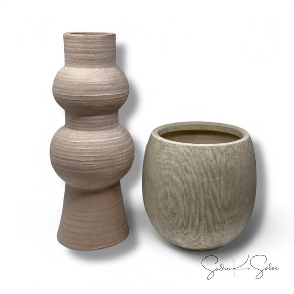 Threshold Large Ceramic Modern Malin Vase Earthenware Finish 15" Target 2022 NWT - Picture 7 of 8